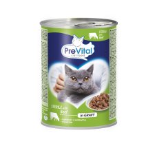 PreVital Complete Food for Adult Sterilized Cats with Beef in Sauce 415 g