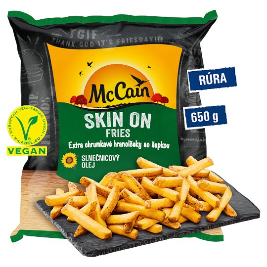 McCain Bistro Style zemiakové hranolky so šupkou v chrumkavom obale 650 g