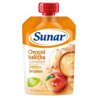 Sunárek Kašička s cereáliami, jablkami a broskyňami 120 g