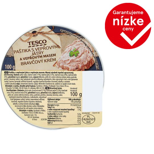 Tesco Bravčový krém 100 g