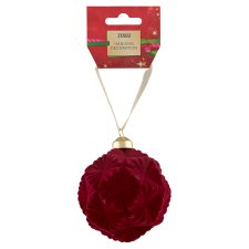 Tesco Flocked Bauble Hanging Decoration