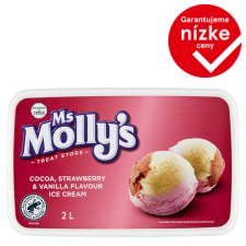 Ms Molly's Mrazený krém s kakaovou, jahodovou a vanilkovou príchuťou 2 l