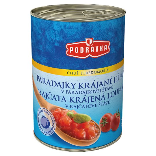 Podravka Paradajky krájané lúpané v paradajkovej šťave 400 g
