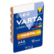 Varta Longlife AAA Alkaline Batteries 12 pcs