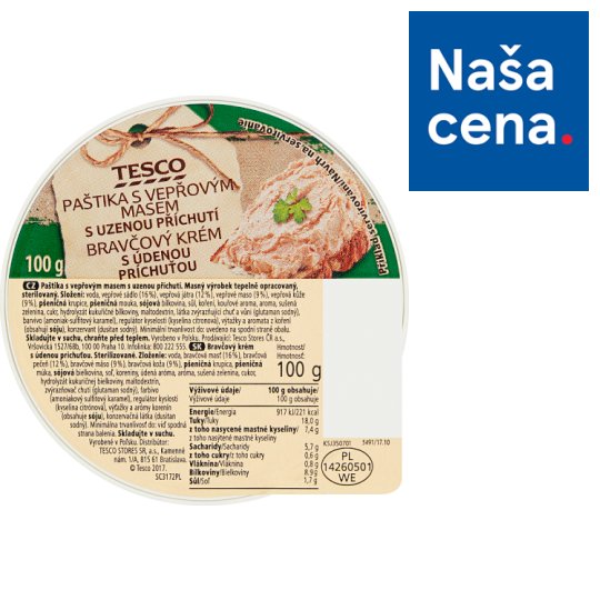 Tesco Bravčový krém s údenou príchuťou 100 g
