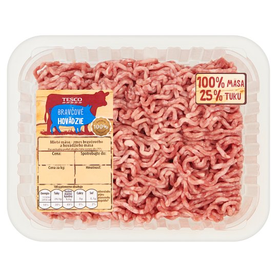 Tesco Mleté mäso - zmes bravčového a hovädzieho mäsa - chladené 0,500 kg