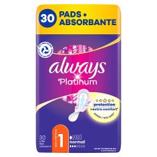 Always Platinum Normal (Size 1) Sanitary Towels With Wings 30 Pads