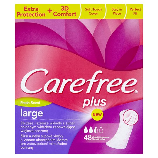 Carefree Plus Large slipové vložky so sviežou vôňou 48 ks
