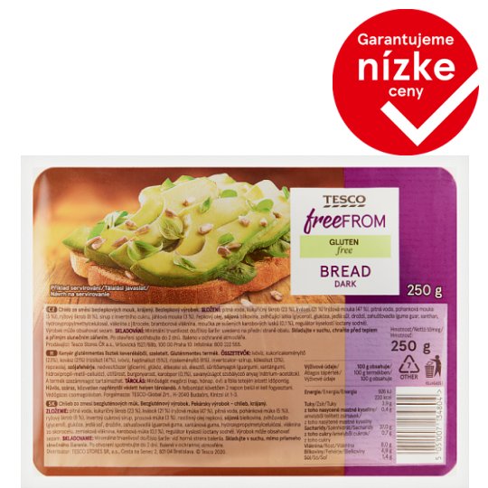 Tesco Free From Gluten Free Bread Dark 250 g Tesco Groceries