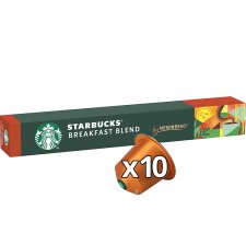 STARBUCKS Breakfast Blend by NESPRESSO Medium Roast Coffee Capsules, 10 Capsules in a Package, 56 g