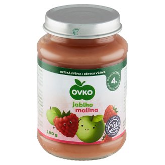 Ovko Dojčenská výživa jablková s malinami 190 g
