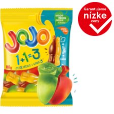 JOJO 1+1=3 želé cukríky s príchuťou ovocia a škorice 80 g