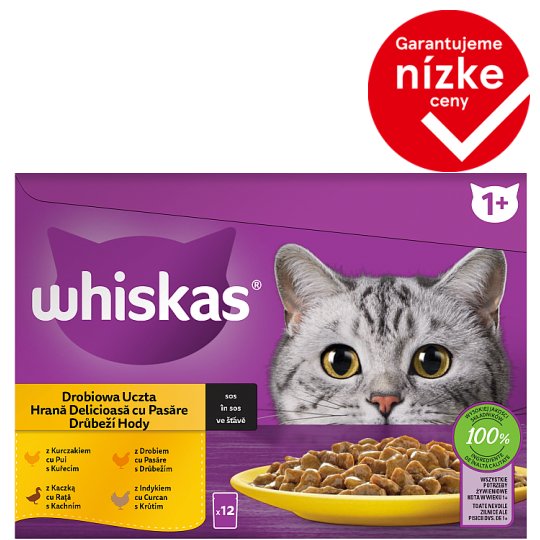 Whiskas Poultry Feasts in Juice 12 x 85 g (1.02 kg) Tesco Groceries