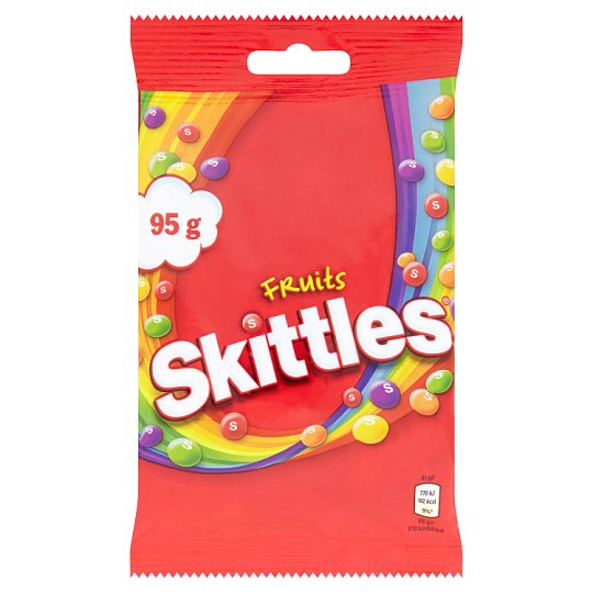 Skittles Fruits Chewy Candy in Crunchy Sugar-Coated Fruit Flavored 95 g ...