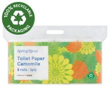 Springforce Toilet Paper Camomile 3 Ply 8 Rolls
