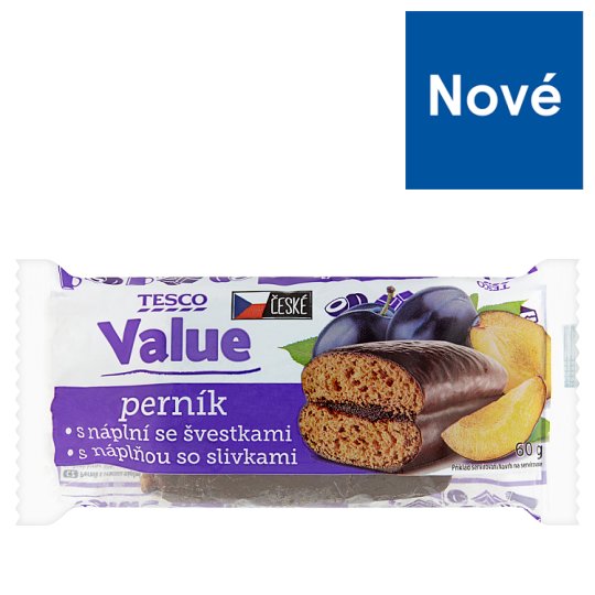 Tesco Value Perník s náplňou so slivkami 60 g