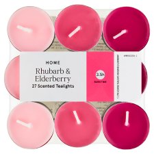Tesco Home Rhubarb & Elderberry vonné čajové sviečky 27 x 9,2 g