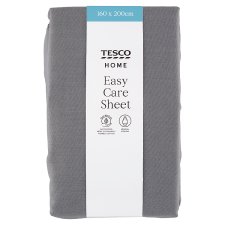 Tesco Home Easy Care Grey Sheet 160 x 200 cm