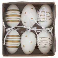 Jumi Easter Eggs with a Golden Bow 6 cm