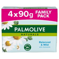 Palmolive Naturals tuhé mydlo s výťažkami harmančeka 4x90 g - family pack