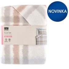 F&F Home Brushed Natural Check Duvet Set 140 x 200 cm