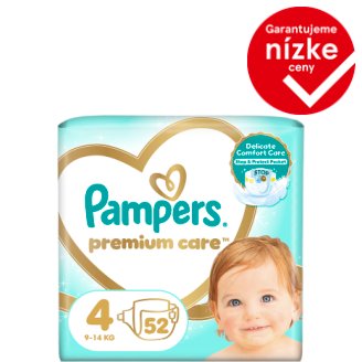 Pampers Premium Care Detské Jednorazové Plienky, Veľkosť 4 (Maxi) 8 – 14 kg, 52 Kusov