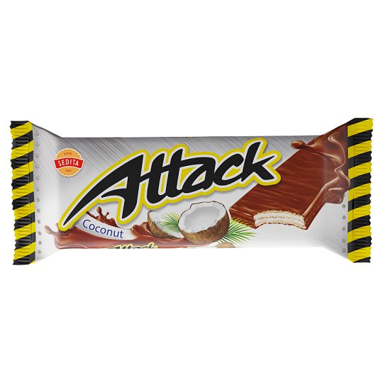 Sedita Attack Oblátky s kokosovou krémovou náplňou v mliečno kakaovej poleve 30 g