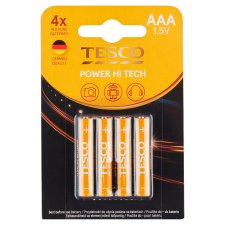 Tesco Power Hi Tech Alkaline Batteries AAA 4 pcs