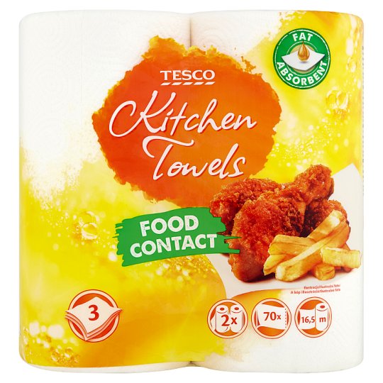 Tesco Kuchynské utierky 3 vrstvy 2 kotúče