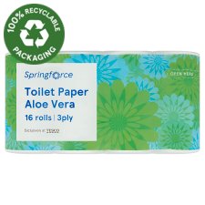 Springforce Toilet Paper Aloe Vera 3 Ply 16 Rolls