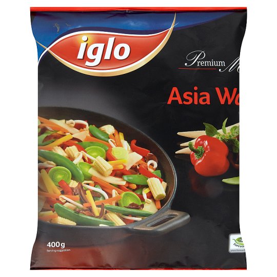 Iglo Asia Wok zmes zeleniny a jedlých húb hlbokozmrazená 400 g Tesco Potraviny