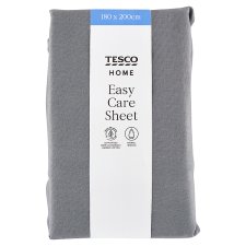 Tesco Home Easy Care Grey Sheet 180 x 200 cm