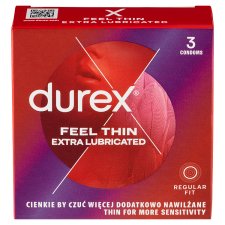 Durex Feel Thin Extra Lubricated Condoms 3 pcs