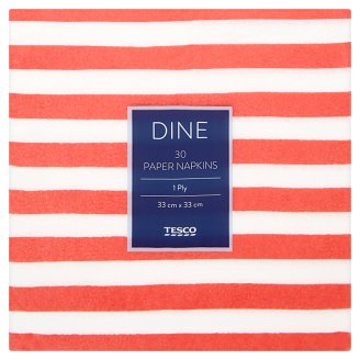 Tesco Papierové obrúsky 1 vrstvové 33 cm x 33 cm 30 ks