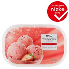 Tesco Strawberry Ice Cream with Strawberry Pieces 900 ml