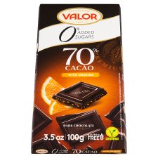 Valor Chocolate with Orange without Added Sugar 100 g