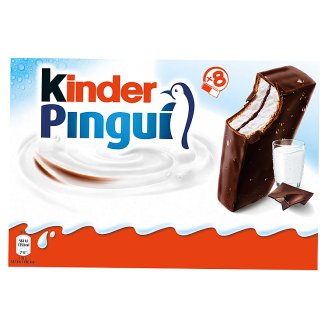 Kinder Pingui Choco piškótové rezy s mliečnou náplňou poliate čokoládou 8 x 30 g