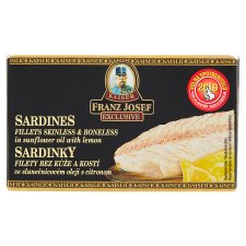 Franz Josef Kaiser Exclusive Sardinky filety v slnečnicovom oleji s citrónom 90 g