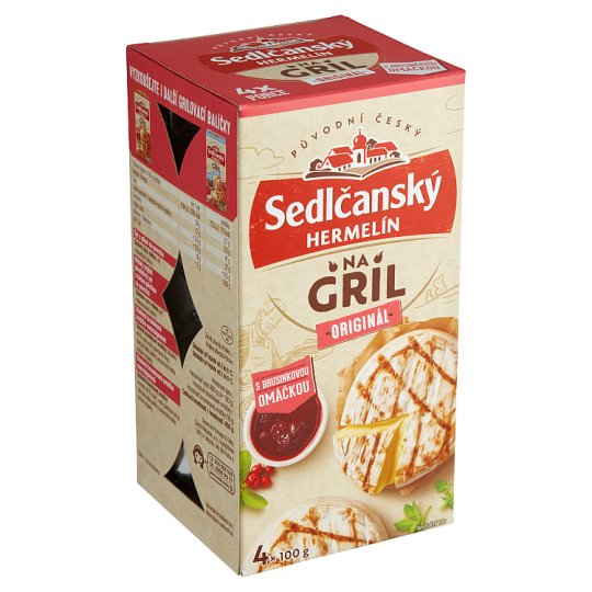 Sedlčanský Hermelín na gril originál s brusnicovou omáčkou 4 x 100 g (400 g)