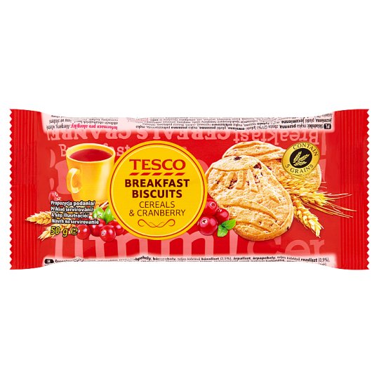 Tesco Viaczrnné cereálne sušienky so sušenými brusnicami 50 g