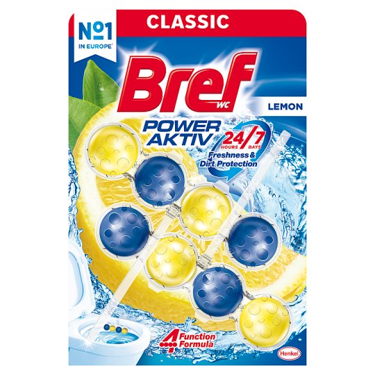 Bref Power Aktiv Juicy Lemon tuhý WC blok 2 x 50 g