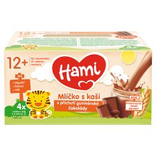 Hami Milk with Porridge with Gourmet Chocolate Flavor from 12th Months 4 x 250 ml (1000 ml)