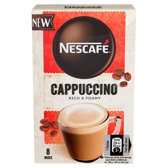 NESCAFÉ CLASSIC Cappuccino, Instant Coffee, 8 Bags x 15 g (120 g ...