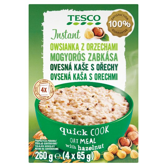 Tesco Instant ovsená kaša s orechmi 4 x 65 g