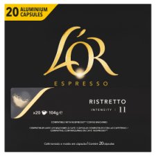 L´OR Espresso Ristretto Intz. 11 - 20 Aluminium Capsules Compatible with Nespresso® Disc. Machines