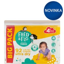 Fred & Flo Ultra Dry Nappies Maxi 4+ 9-16 kg 92 pcs