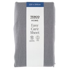 Tesco Home Easy Care Grey Sheet 220 x 200 cm