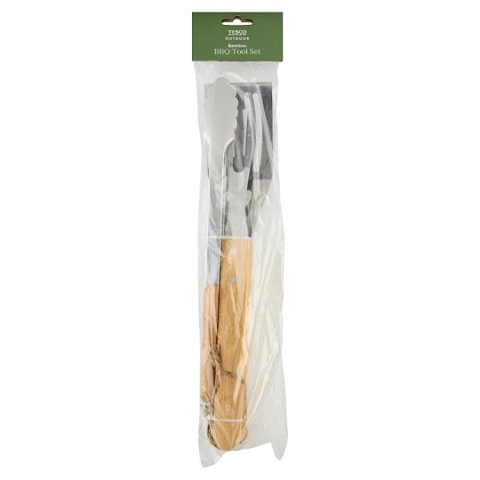 Tesco Outdoor Bamboo BBQ Tool Set Tesco Groceries