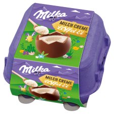 Milka Egg 'n' Spoon Milk Chocolate from Alpine Milk with Milk Filling 4 x 34 g (136 g)