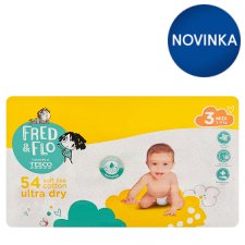 Fred & Flo Ultra Dry Nappies Midi 3 5-9 kg 54 pcs